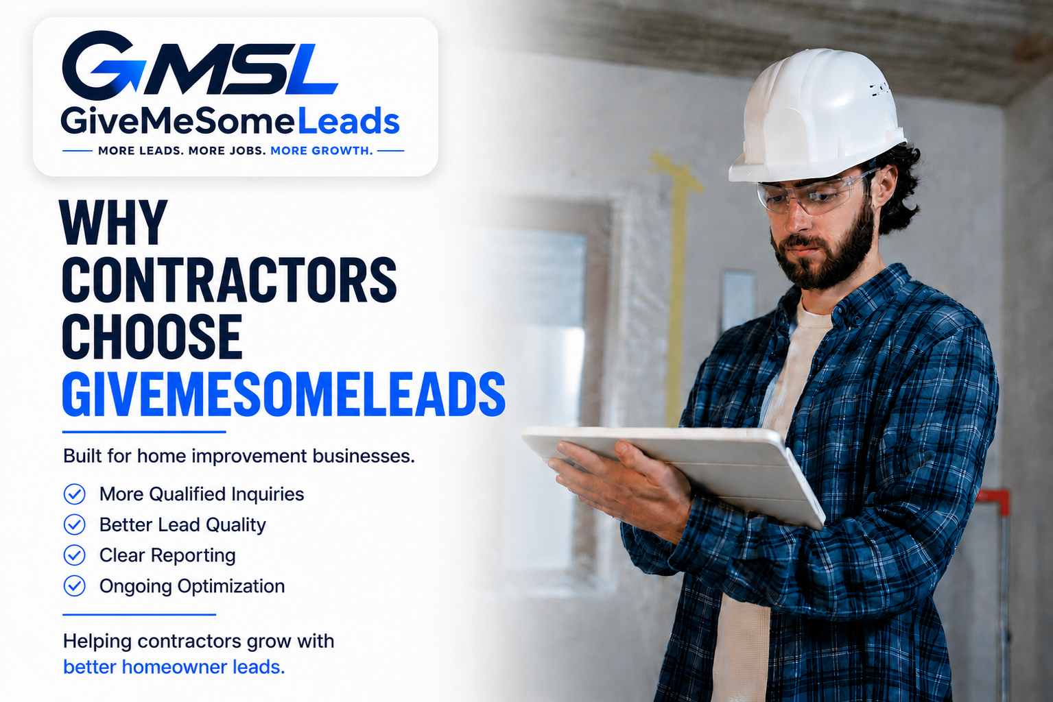 Contractor reviewing marketing results and homeowner leads